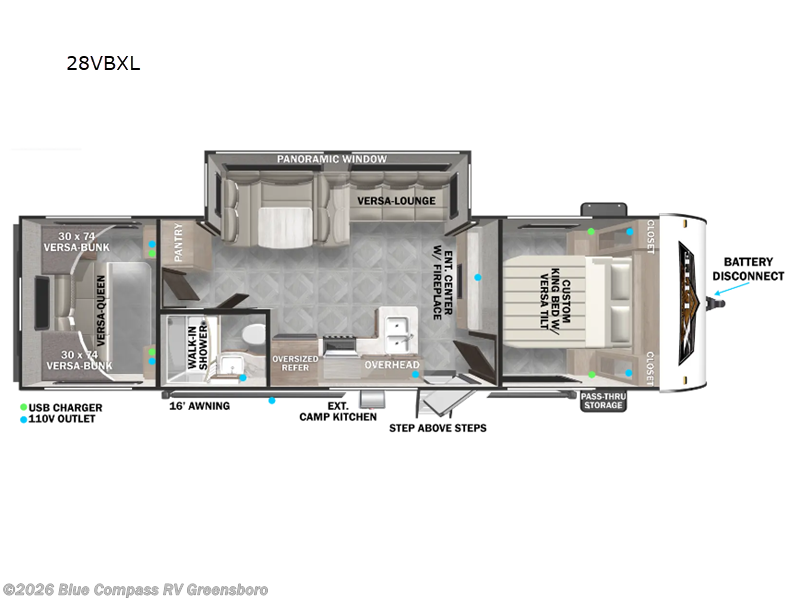 2024 Forest River Wildwood X-Lite 28VBXL - Used Travel Trailer For Sale by Blue Compass RV Greensboro in Colfax, North Carolina features Slideout