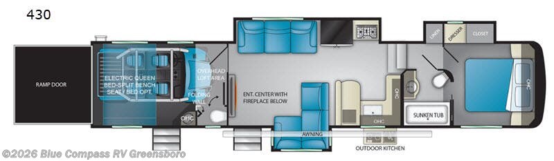 2019 Heartland Road Warrior 430RW - Used Fifth Wheel For Sale by Blue Compass RV Greensboro in Colfax, North Carolina features Slideout