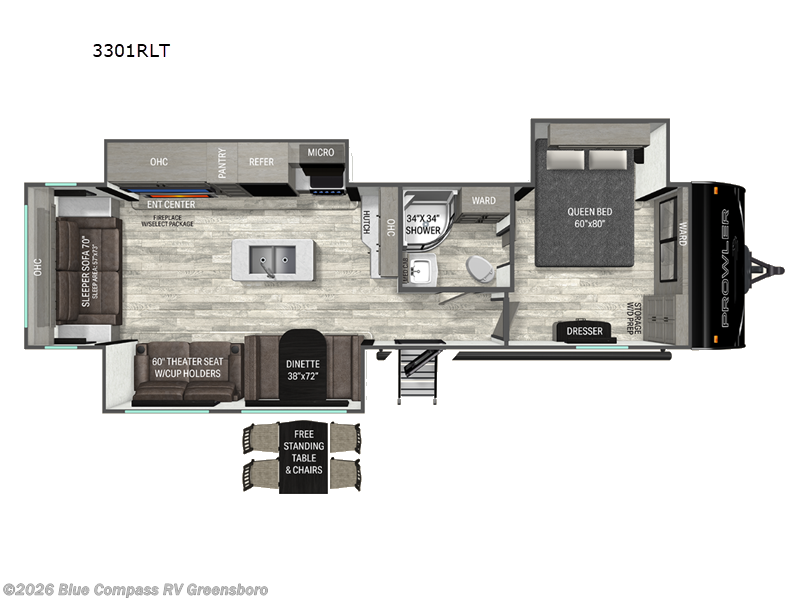 2026 Heartland Prowler 3301RLT - New Travel Trailer For Sale by Blue Compass RV Greensboro in Colfax, North Carolina features Slideout