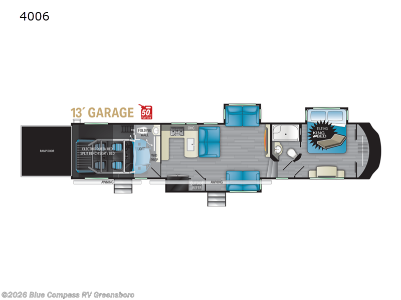2021 Heartland Cyclone 4006 - Used Toy Hauler For Sale by Blue Compass RV Greensboro in Colfax, North Carolina features Slideout