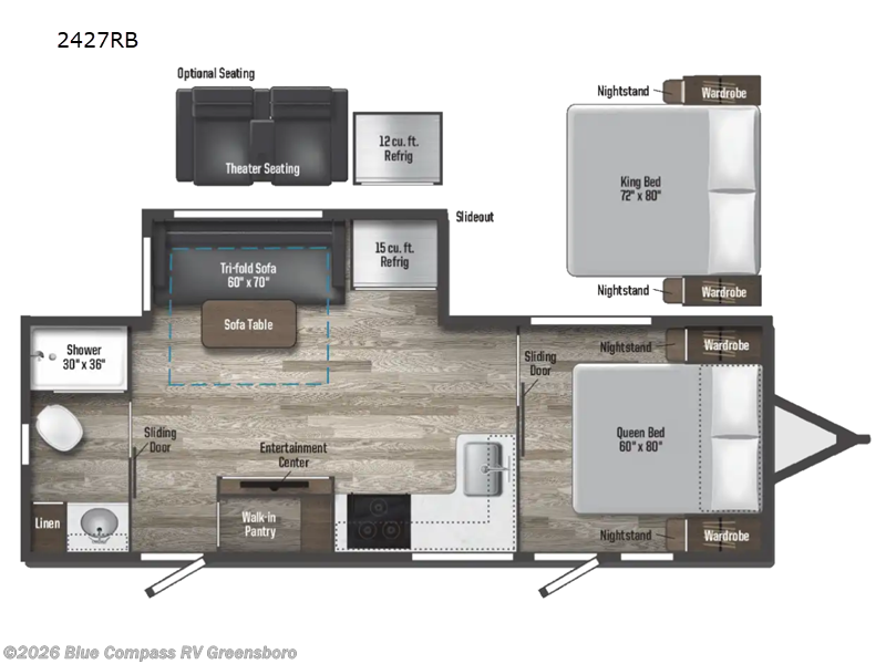 2022 Winnebago Voyage 2427RB - Used Travel Trailer For Sale by Blue Compass RV Greensboro in Colfax, North Carolina features Slideout