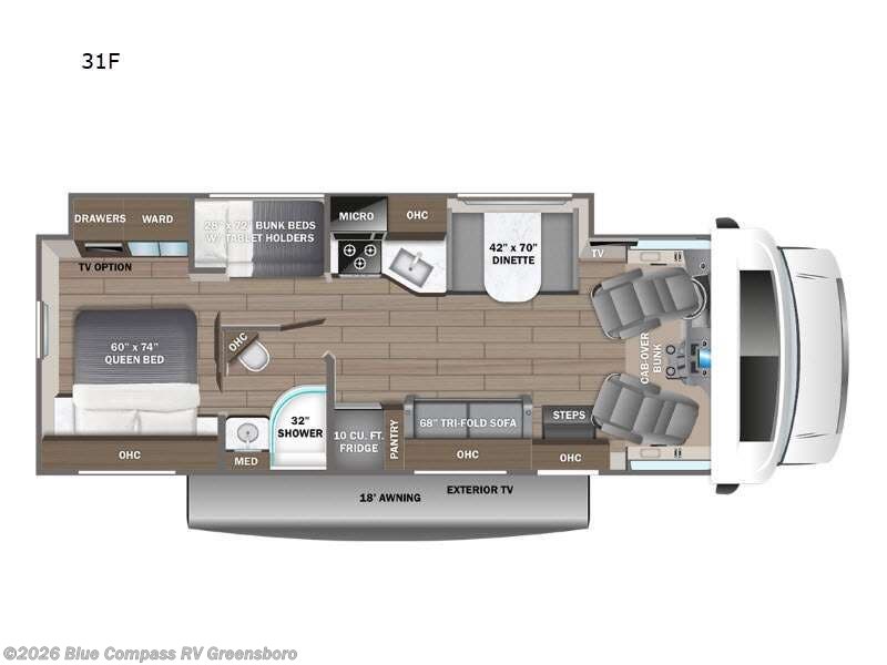 2025 Entegra Coach Odyssey 31F - Used Class C For Sale by Blue Compass RV Greensboro in Colfax, North Carolina features Slideout