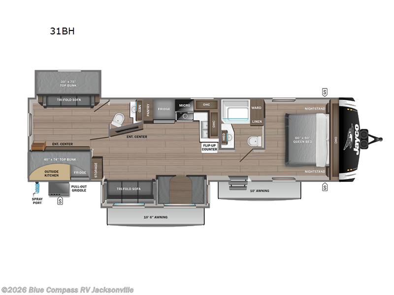 2025 Jayco Jay Feather 31BH - New Travel Trailer For Sale by Blue Compass RV Jacksonville in Jacksonville, Florida features Slideout