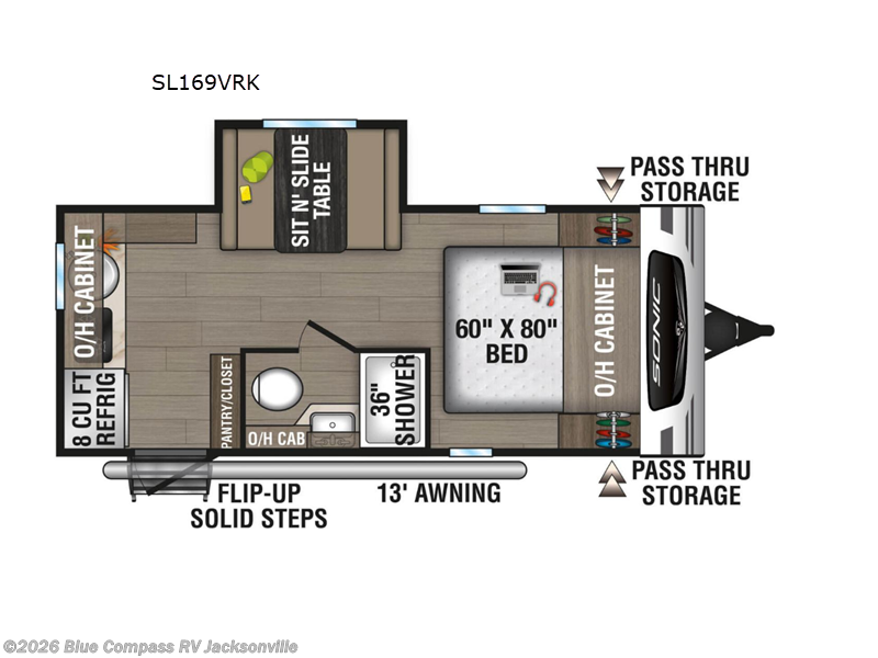 2025 Venture RV Sonic Lite SL169VRK - Used Travel Trailer For Sale by Blue Compass RV Jacksonville in Jacksonville, Florida features Slideout