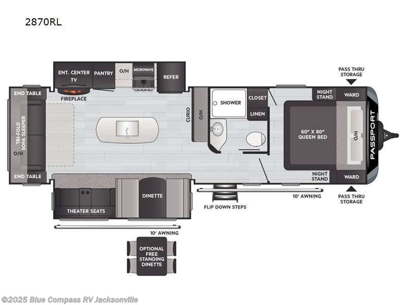 2021 Keystone Passport GT 2870RL - Used Travel Trailer For Sale by Blue Compass RV Jacksonville in Jacksonville, Florida features Slideout