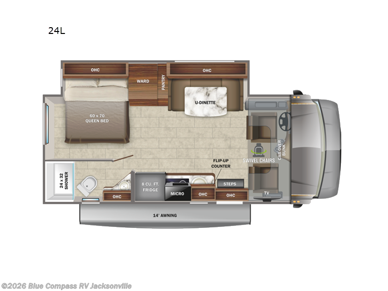 2022 Jayco Melbourne 24L - Used Class C For Sale by Blue Compass RV Jacksonville in Jacksonville, Florida features Slideout