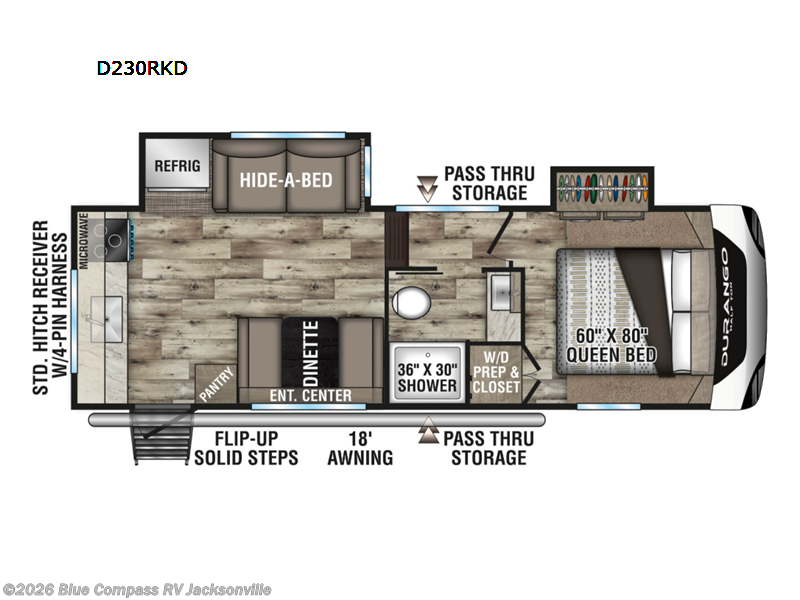 2022 K-Z Durango D230RKD - Used Fifth Wheel For Sale by Blue Compass RV Jacksonville in Jacksonville, Florida features Slideout