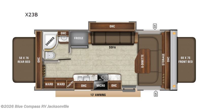 2019 Jayco Jay Feather X23B - Used Travel Trailer For Sale by Blue Compass RV Jacksonville in Jacksonville, Florida features Slideout