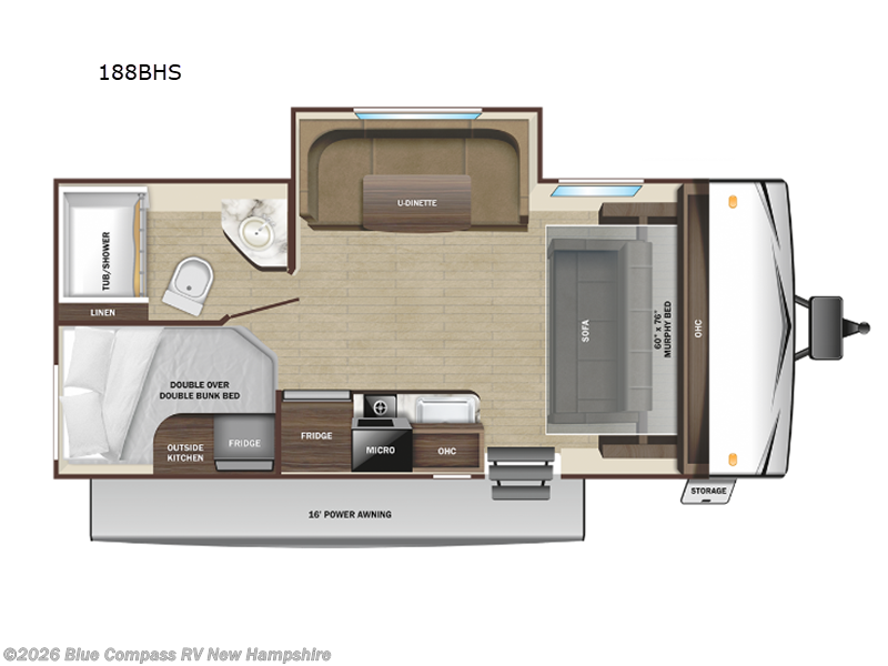 2025 Starcraft Autumn Ridge 188BHS - New Travel Trailer For Sale by Blue Compass RV New Hampshire in Epsom, New Hampshire features Slideout