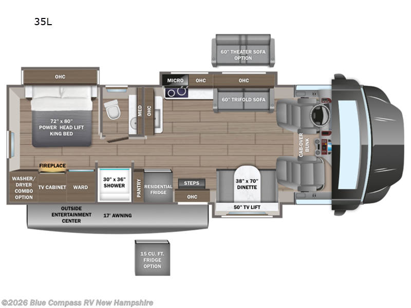 2026 Entegra Coach Accolade XT 35L - New Super C For Sale by Blue Compass RV New Hampshire in Epsom, New Hampshire features Slideout