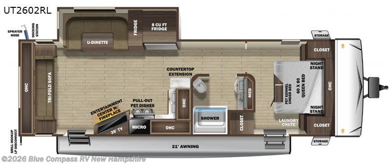 2020 Highland Ridge Open Range Ultra Lite UT2602RL - Used Travel Trailer For Sale by Blue Compass RV New Hampshire in Epsom, New Hampshire features Slideout