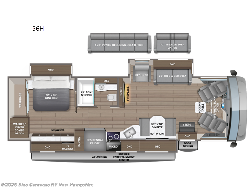 2027 Entegra Coach Emblem 36H - New Class A For Sale by Blue Compass RV New Hampshire in Epsom, New Hampshire features Slideout