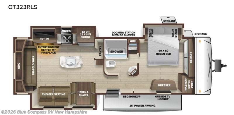 2021 Highland Ridge Open Range Light 332RLS - Used Fifth Wheel For Sale by Blue Compass RV New Hampshire in Epsom, New Hampshire features Slideout