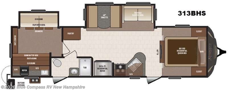 2017 Keystone Sprinter 313BHS - Used Travel Trailer For Sale by Blue Compass RV New Hampshire in Epsom, New Hampshire features Slideout
