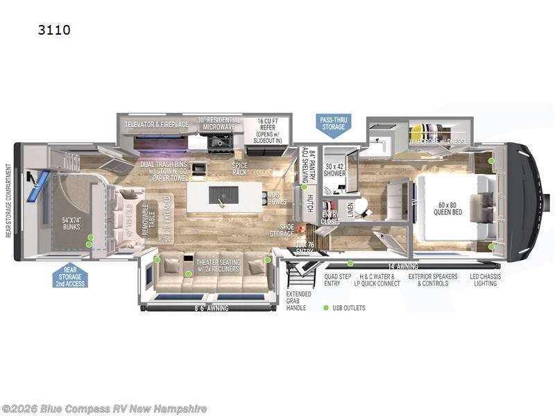 2024 Brinkley RV Model Z 3110 - Used Fifth Wheel For Sale by Blue Compass RV New Hampshire in Epsom, New Hampshire features Slideout
