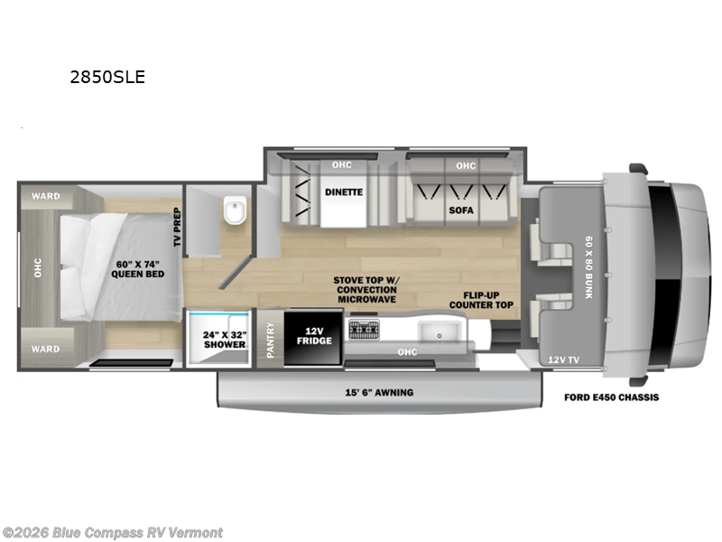 2026 Forest River Sunseeker LE 2850SLE Ford - New Class C For Sale by Blue Compass RV Vermont in East Montpelier, Vermont features Slideout