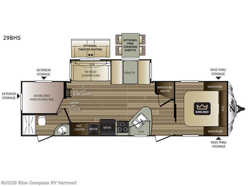 2017 Keystone Cougar X-Lite 29BHS - Used Travel Trailer For Sale by Blue Compass RV Vermont in East Montpelier, Vermont features Slideout