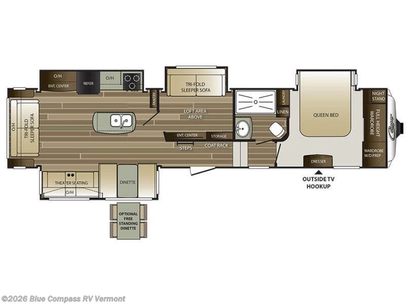 2018 Keystone Cougar 359MBI - Used Fifth Wheel For Sale by Blue Compass RV Vermont in East Montpelier, Vermont features Slideout