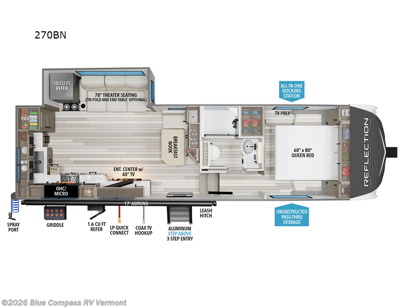 2026 Grand Design Reflection 150 Series 270BN - New Fifth Wheel For Sale by Blue Compass RV Vermont in East Montpelier, Vermont features Slideout