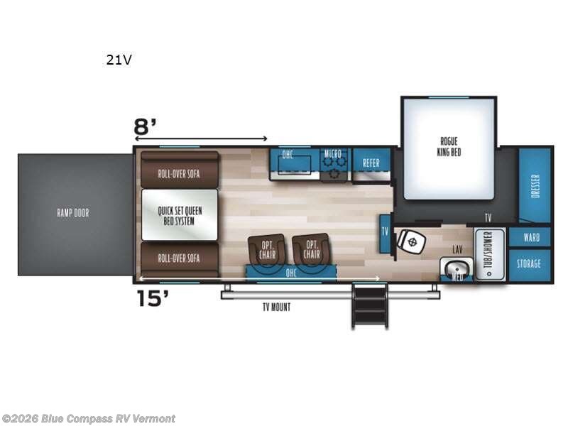 2021 Forest River Vengeance Rogue 21V - Used Toy Hauler For Sale by Blue Compass RV Vermont in East Montpelier, Vermont features Slideout