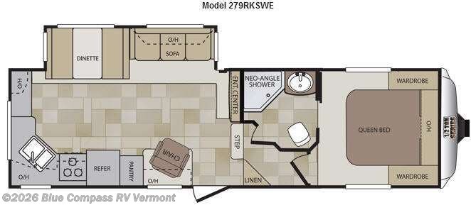 2013 Keystone Cougar Half-Ton Series 279RKSWE - Used Fifth Wheel For Sale by Blue Compass RV Vermont in East Montpelier, Vermont features Slideout