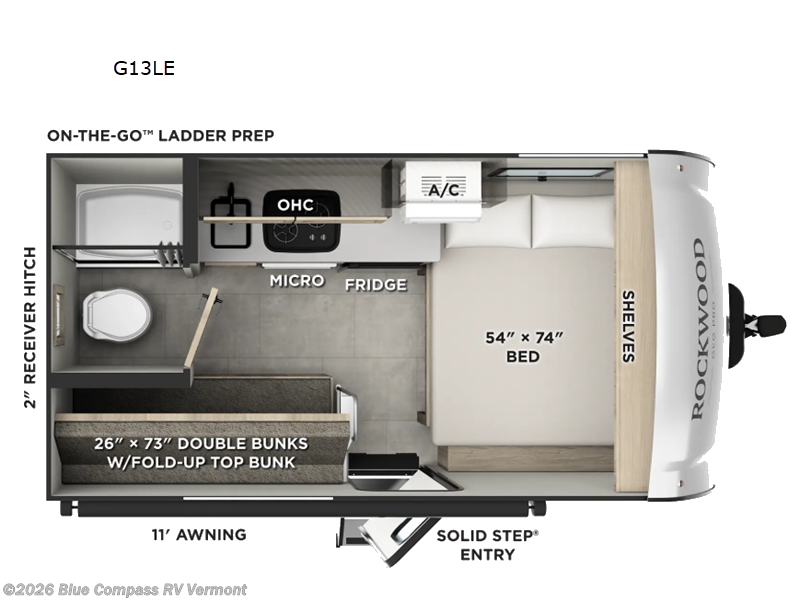 2026 Forest River Rockwood Geo Pro G13LE - New Travel Trailer For Sale by Blue Compass RV Vermont in East Montpelier, Vermont