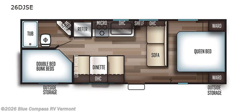 2019 Forest River Cherokee Grey Wolf 26DJSE - Used Travel Trailer For Sale by Blue Compass RV Vermont in East Montpelier, Vermont