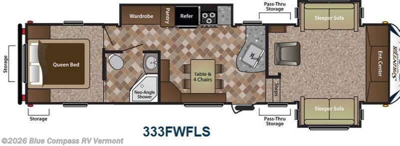 2014 Keystone Sprinter Copper Canyon Canyon  333wfls - Used Fifth Wheel For Sale by Blue Compass RV Vermont in East Montpelier, Vermont features Slideout
