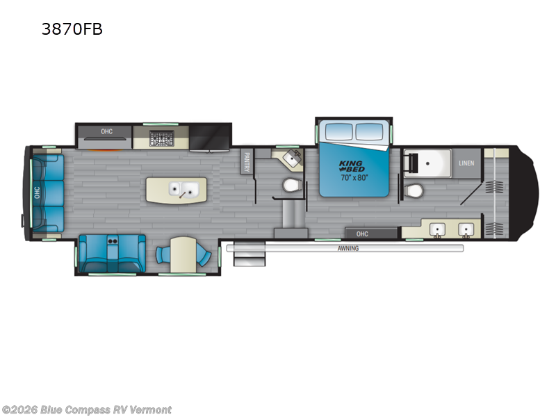 2021 Heartland Bighorn 3870FB - Used Fifth Wheel For Sale by Blue Compass RV Vermont in East Montpelier, Vermont features Slideout
