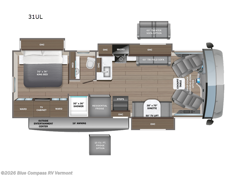 2026 Entegra Coach Vision XL 31UL - New Class A For Sale by Blue Compass RV Vermont in East Montpelier, Vermont features Slideout