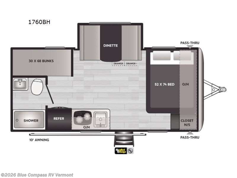 2022 Keystone Springdale 1760BH - Used Travel Trailer For Sale by Blue Compass RV Vermont in East Montpelier, Vermont features Slideout