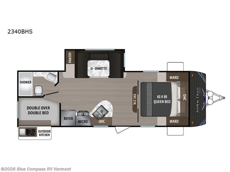 2019 Gulf Stream Aspen Trail 23409BHS - Used Travel Trailer For Sale by Blue Compass RV Vermont in East Montpelier, Vermont features Slideout
