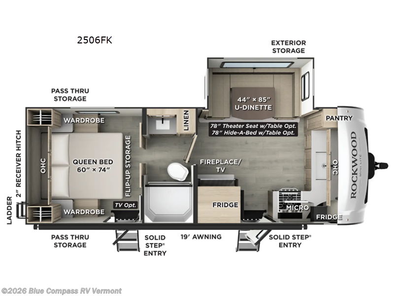 2026 Forest River Rockwood Mini Lite 2506FK - New Travel Trailer For Sale by Blue Compass RV Vermont in East Montpelier, Vermont features Slideout