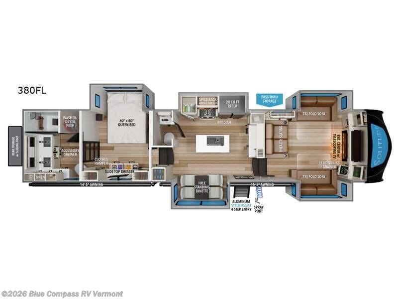 2026 Grand Design Solitude 380FL - New Fifth Wheel For Sale by Blue Compass RV Vermont in East Montpelier, Vermont features Slideout