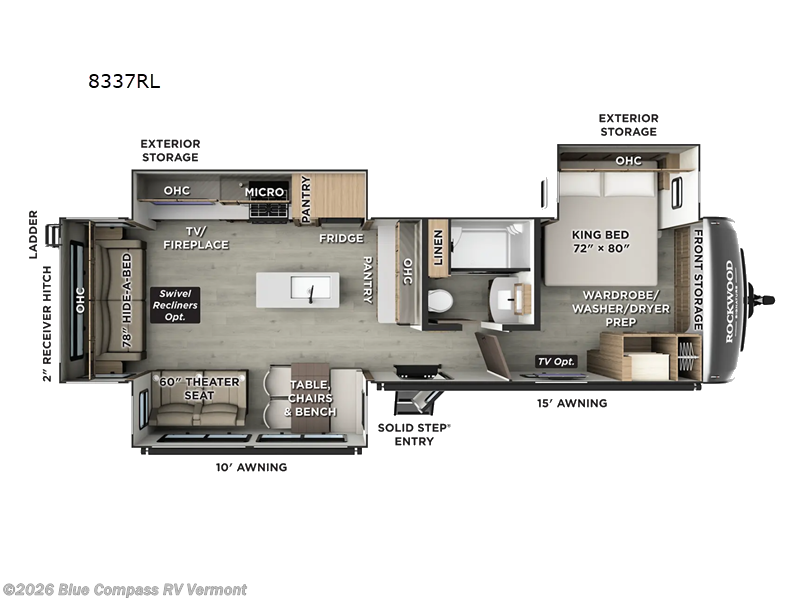 2026 Forest River Rockwood Signature 8337RL - New Travel Trailer For Sale by Blue Compass RV Vermont in East Montpelier, Vermont features Slideout