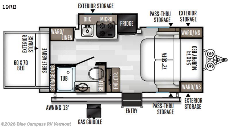 2020 Forest River Rockwood Geo Pro 19RB - Used Travel Trailer For Sale by Blue Compass RV Vermont in East Montpelier, Vermont features Slideout