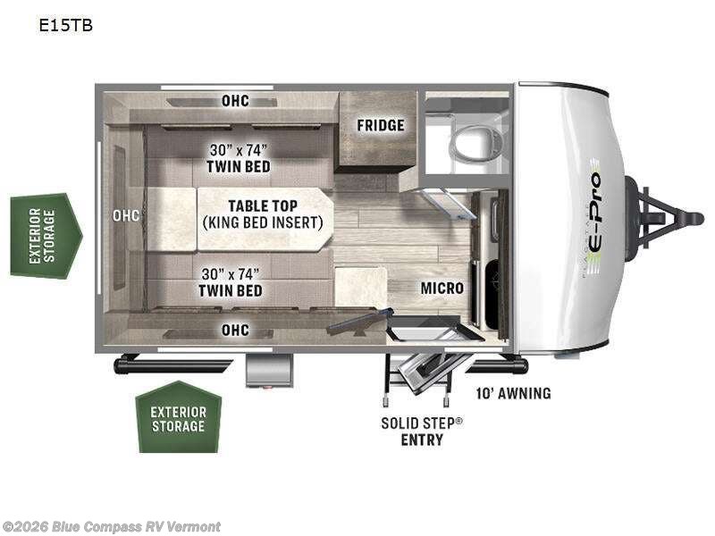 2022 Forest River Flagstaff Classic E15TB - Used Travel Trailer For Sale by Blue Compass RV Vermont in East Montpelier, Vermont