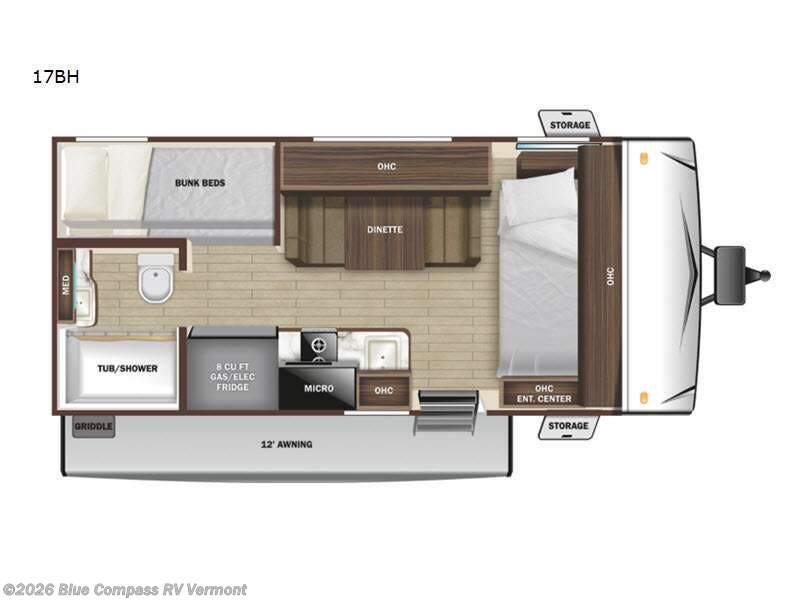 2022 Highland Ridge Range Lite Air 17BH - Used Travel Trailer For Sale by Blue Compass RV Vermont in East Montpelier, Vermont