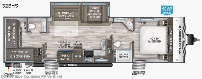 2021 Grand Design Transcend Xplor 32BHS - Used Travel Trailer For Sale by Blue Compass RV Vermont in East Montpelier, Vermont features Slideout