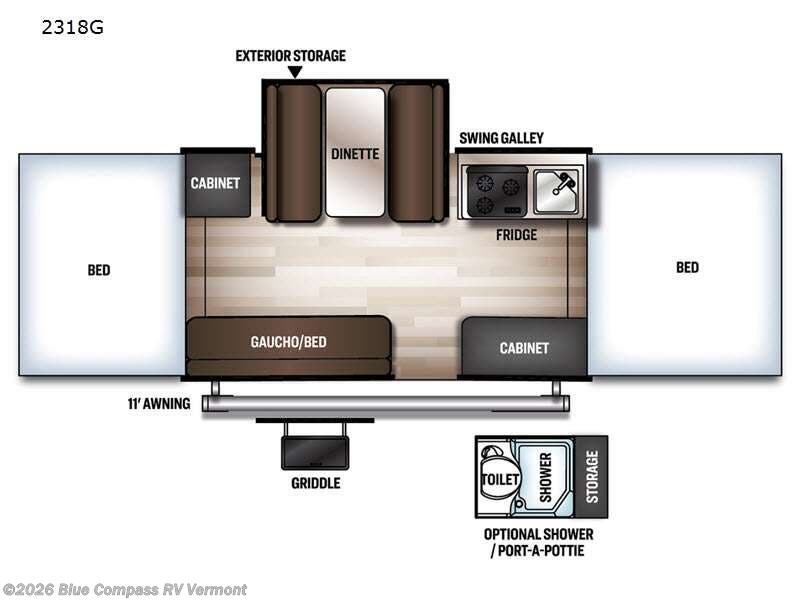 2022 Forest River Rockwood Freedom Series 2318G - Used Popup For Sale by Blue Compass RV Vermont in East Montpelier, Vermont features Slideout