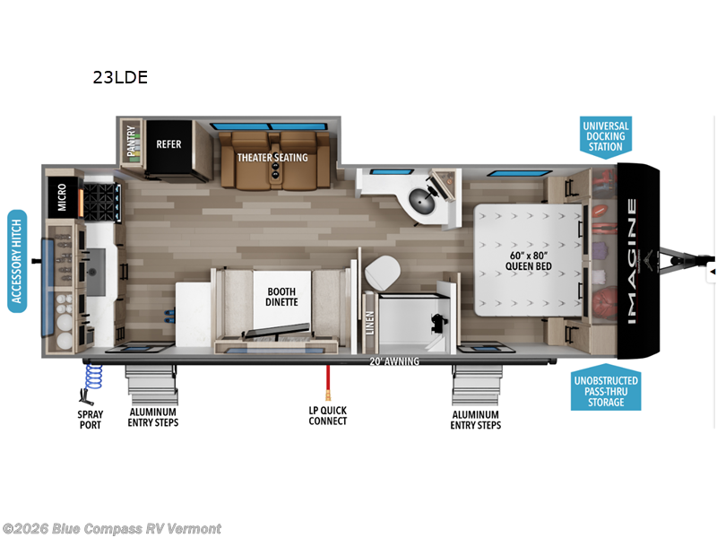 2027 Grand Design Imagine XLS 23LDE - New Travel Trailer For Sale by Blue Compass RV Vermont in East Montpelier, Vermont features Slideout
