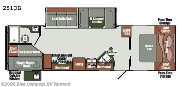 2018 Gulf Stream Gulf Breeze Ultra Lite 281DB - Used Travel Trailer For Sale by Blue Compass RV Vermont in East Montpelier, Vermont features Slideout
