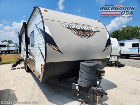&lt;p&gt;30 amp, 13.5k ducted AC, outdoor kitchen with detachable grill, double size bunk beds travel trailer - 2019 Forest River Wildwood 27DBK - *** Price Includes Prep *** No Hidden Fees! - National Shipping Available&lt;/p&gt;
&lt;p&gt;CONSTRUCTION &amp;amp; EXTERIOR &lt;br&gt;&amp;middot; 5/8&amp;rdquo; tongue &amp;amp; groove plywood floor decking &lt;br&gt;&amp;middot; Full walk on one-piece seamless SuperFlex&amp;reg; roof&lt;br&gt;&amp;middot; Extra large full pass through storage (Per floorplan)&lt;br&gt;&amp;middot; Cold crack and mildew resistant vinyl patio awning&lt;br&gt;&amp;middot; Safety glass windows&lt;br&gt;&amp;middot; Metal framed 30&amp;rdquo; smooth radius corner fiberglass main entry door&lt;br&gt;&amp;middot; Powder coated I-beam frame&lt;br&gt;&amp;middot; Cambered chassis&lt;br&gt;&amp;middot; 16-gal. per hour Gas/Electric quick recovery DSI water heater&lt;br&gt;&amp;middot; Water heater by-pass&lt;br&gt;&amp;middot; Nitrogen filled tires&lt;br&gt;&amp;middot; 2&amp;rdquo; wall construction, 16&amp;rdquo; (or less) on center&lt;br&gt;&amp;middot; R-7 fiberglass insulation throughout&lt;br&gt;&amp;middot; 13 ply cross micro-laminated beam header above slide out&lt;br&gt;&amp;middot; Triple seal slide out system&lt;br&gt;&amp;middot; Flush floor electric slide out systems&lt;br&gt;&amp;middot; Swing arm entry assist handle&lt;br&gt;&amp;middot; Two LED marine grade exterior speakers &lt;br&gt;&amp;middot; Aerodynamic front radius profile&lt;br&gt;&amp;middot; .040 Smooth aluminum front cap&lt;br&gt;&amp;middot; One-piece slip-resistant Shaw&amp;reg; vinyl flooring&lt;br&gt;&lt;br&gt;KITCHEN&lt;br&gt;&amp;middot; New Mortise and Tenon Shaker Style Cabinet Doors&lt;br&gt;&amp;middot; 10.7 cu. ft. 12v Ever Chill&amp;reg; refrigerator (Limited Program Option)&lt;br&gt;&amp;middot; High rise spring faucet (Limited Program Option) &lt;br&gt;&amp;middot; Residential Undermount Kitchen Sink &lt;br&gt;&amp;middot; Stainless steel finish microwave w/ carousel &lt;br&gt;&amp;middot; 3-Burner, high output range with oven Stainless steel / Black finish on oven door&lt;br&gt;&amp;middot; Stainless steel finish range hood w/ 12-volt exhaust fan and light &lt;br&gt;&amp;middot; 27&amp;rdquo; tall overhead cabinet (Kit)&lt;br&gt;&amp;middot; Wood drawers w/ furniture-grade plywood sides&lt;br&gt;&amp;middot; Full extension ball bearing drawer guides &lt;br&gt;&amp;middot; Shelving in overhead cabinets in kitchen &lt;br&gt;&amp;middot; Central switch location for command center &lt;br&gt;&amp;middot; Brushed stainless finish hardware &lt;br&gt;&amp;middot; Abundant cabinet storage&lt;br&gt;&amp;middot; Roll-up stainless steel sink cover Living room &amp;middot; 80&amp;rdquo; interior height (Limited Program Option)&lt;br&gt;&amp;middot; Ducted 13,500 BTU roof air conditioner w/ quick cool &lt;br&gt;&amp;middot; Stow &amp;amp; Go storage under jiffy sofa &lt;br&gt;&amp;middot; Booth dinette (Most models) and U-shaped dinette (Some models) &lt;br&gt;&amp;middot; Panoramic windows with cross ventilation &lt;br&gt;&amp;middot; Digital antenna with booster &lt;br&gt;&amp;middot; Bluetooth FM stereo stereo and New soundbar. &lt;br&gt;&amp;middot; 25K BTU Suburban&amp;reg; forced air DSI furnace w/ digital thermostat&lt;br&gt;&amp;middot; In-floor ducted heat&lt;br&gt;&amp;middot; Cable TV hookup living room and bedroom&lt;br&gt;&amp;middot; Wall switch controls for ceiling lights at living room and bathroom BEDROOM&lt;br&gt;&amp;middot; NEW - Overhead cabinets in bedroom&lt;br&gt;&amp;middot; NEW USB ports&lt;br&gt;&amp;middot; NEW Denver mattress with pillow top in master bed (Limited program option)&lt;br&gt;&amp;middot; Strut lifted storage area under bed (Master bedroom) 80 lb. struts &lt;br&gt;&amp;middot; Bedside mirrored wardrobes w/ shelf above bed &lt;br&gt;&amp;middot; Bedside 110-volt power outlets (2) &amp;middot; Increased space at the foot of the bed (Most models) &lt;br&gt;&amp;middot; Solid bedroom privacy doors (Most models)&lt;br&gt;&amp;middot; Shoe nook at the foot of the master bed with 4 cu ft. of NEW stow and go storage.&lt;br&gt;&amp;middot; Double USB ports by beds &lt;br&gt;&lt;br&gt;BATHROOM&lt;br&gt;&amp;middot; 12-volt power bath roof exhaust vent &lt;br&gt;&amp;middot; Foot flush toilet &lt;br&gt;&amp;middot; Standard molded surround showers &lt;br&gt;&amp;middot; Retractable shower door on all 30 x 36 showers (per floorplan)&lt;/p&gt;
&lt;p&gt;SECURITY &amp;amp; SAFETY &lt;br&gt;&amp;middot; LP leak detector &lt;br&gt;&amp;middot; Smoke detector &lt;br&gt;&amp;middot; Carbon monoxide detector &lt;br&gt;&amp;middot; Fire extinguisher &lt;br&gt;&amp;middot; Welded heavy duty safety chains&lt;br&gt;&amp;middot; Electric brakes (All wheels) &lt;br&gt;&amp;middot; GFI receptacles&lt;/p&gt;