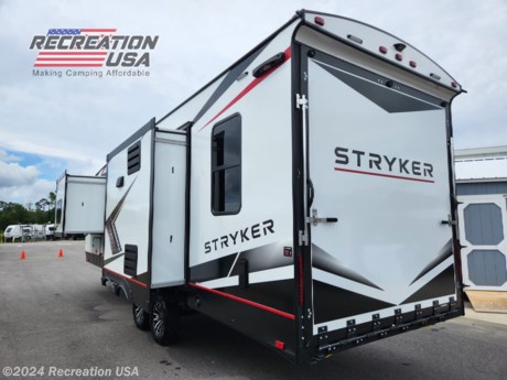 &lt;p&gt;50 AMP, 2 AC&#39;S, 5500 GENERATOR, TRAVEL TRAILER TOY HAULER, OUTDOOR KITCHEN - 2024 Cruiser RV Stryker 2915ST - *** Price Includes Prep *** - National Shipping Available&lt;/p&gt;
&lt;p&gt;&lt;strong&gt;Top Selling Features&lt;/strong&gt;&lt;br&gt;- Painted, molded fiberglass front cap&lt;br&gt;- Upgraded suspension with greaseable shackle bolts and 16&quot; E-Rated tires&lt;br&gt;- Azdel composite laminated sidewalls&lt;br&gt;- Generator prep with 30 gallon fuel tank and fuel pump for toys&lt;br&gt;- Easy load 8 foot ramp door with beavertail transition at garage entry&lt;br&gt;- Patent Pending king bed slide system&lt;br&gt;- Enhance cargo space with 5,000 lb tie down rings&lt;br&gt;- Premium sound system with amplifier, subwoofer, and indoor/outdoor speakers&lt;br&gt;- Large windows with blackout roller shades&lt;br&gt;- 5/8&quot; Tongue and groove plywood flooring&lt;/p&gt;
&lt;p&gt;The world is full of adventure. So naturally, you want to get out there and soak up every adrenaline-filled minute you can. For you, we proudly offer the Stryker. Not just any toy hauler, this trailblazer was built by outdoor enthusiasts who know just what you&amp;rsquo;re looking for. Top-of-the-line features like larger appliances, premium sound system with amplifier, sub-woofer, and indoor/outdoor speakers, upgraded suspension, even an optional rear ramp patio with folding rails. Tons of storage capacity for whatever you&amp;rsquo;re hauling &amp;mdash; side-by-sides, dirt bikes, watercraft, you name it, Stryker has you covered. And, of course, the worry-free dependability that comes with every trailer we build. Stryker &amp;ndash; The Ultimate Adventure.&lt;/p&gt;