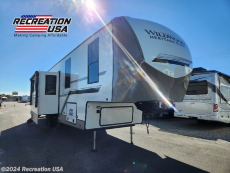 &lt;p&gt;50 AMP, 2 AC&#39;S, 200 WATT ROOF MOUNTED SOLAR PACKAGE 200W PANEL, 30AMP CHARGE CONTROLLER, 12V BATTERY 2ND 15K A/C IN BEDROOM 6 PT AUTO LEVEL, 4 SLIDE FIFTH WHEEL, TWO BEDROOM, TWO FULL BATHROOMS - 2024 Forest River Wildwood Heritage Glen 375FAM - *** Price Includes Prep *** - National Shipping Available NO HIDDEN FEES&lt;/p&gt;
&lt;p&gt;CAMBRIDGE INTERIOR DECOR&lt;/p&gt;
&lt;p&gt;UPGRADE OPTIONS PACKAGE&lt;/p&gt;
&lt;p&gt;VIP PACKAGE&lt;/p&gt;
&lt;p&gt;200 WATT ROOF MOUNTED SOLAR PACKAGE&lt;br&gt;200W PANEL, 30AMP CHARGE CONTROLLER, 12V BATTERY&lt;/p&gt;
&lt;p&gt;2ND 15K A/C IN BEDROOM&lt;/p&gt;
&lt;p&gt;6 PT AUTO LEVEL&amp;nbsp;&lt;/p&gt;
&lt;ul&gt;
&lt;li&gt;Vacuum Bonded &amp;ldquo;Aluma Frame&amp;rdquo; Sidewalls &amp;amp; Floor&lt;/li&gt;
&lt;li&gt;Docking Station With Hot &amp;amp; Cold Water&lt;/li&gt;
&lt;li&gt;Prepped For Roof-Mounted Solar Panel &amp;amp; Charge Controller&lt;/li&gt;
&lt;li&gt;Extra Large Pass Thru Storage With Slam Latch Baggage Doors &amp;amp; Magnetic Catches&lt;/li&gt;
&lt;li&gt;Electric Awning&lt;/li&gt;
&lt;li&gt;Step Above Aluminum Steps (Main Entry Door) (Strut Assist Included With ELITE SERIES ONLY)&lt;/li&gt;
&lt;li&gt;Back Up/Observation Camera Prep&lt;/li&gt;
&lt;li&gt;Block Foam Insulation&lt;/li&gt;
&lt;li&gt;Prepped For 2nd Ducted A/C (15K BTU)&lt;/li&gt;
&lt;li&gt;Full Length Barreled Ceilings Creating Additional Head Height &amp;amp; 6&amp;rsquo;5&amp;rdquo; Upper Deck Head Room&lt;/li&gt;
&lt;li&gt;Full-Profile Front Cap With Huge Functional Wardrobe (Wardrobe N/A: 36FL &amp;amp; 378FL)&lt;/li&gt;
&lt;li&gt;31&amp;rdquo; Electric Fireplace&lt;/li&gt;
&lt;li&gt;(4) Storage Bins Included Under Bed&lt;/li&gt;
&lt;li&gt;Tri-Fold Sleeper Sofa In Most Models (N/A 378FL &amp;amp; Sectional Tri-Fold In 320VIEW)&lt;/li&gt;
&lt;li&gt;Soft Close Hidden Hinges On Cabinet Doors&lt;/li&gt;
&lt;li&gt;Porcelain Toilet&lt;/li&gt;
&lt;li&gt;Rear Mounted Ladder For Roof Access&lt;/li&gt;
&lt;li&gt;Side-Mounted Ducts (Not Including Upper Deck)&lt;/li&gt;
&lt;li&gt;Power Stabilizer Jacks &amp;amp; Landing Gear&lt;/li&gt;
&lt;li&gt;LP Quick Connecter&lt;/li&gt;
&lt;li&gt;Stainless Steel, Single Bowl Undermount Sink With Roll Up Sink Cover&lt;/li&gt;
&lt;li&gt;7-Way &amp;ldquo;Rain Defense&amp;rdquo; Plug Holder&lt;/li&gt;
&lt;li&gt;LED Awning, Front Cap, Marker, &amp;amp; Taillights&lt;/li&gt;
&lt;li&gt;Wood Door Casings IPO Plastic Door Casings&lt;/li&gt;
&lt;li&gt;Gold-Accented Faucets With Stainless Steel Sinks In All Bathrooms&lt;/li&gt;
&lt;li&gt;European Oak Colored Horizontal Plan Linoleum Flooring&lt;/li&gt;
&lt;/ul&gt;
&lt;p&gt;At Recreation USA our sale prices on our campers are fair and maybe the lowest in the country. There&#39;s zero price gouging, no additional fees for freight cost, no preparation fees, no fee for instructional walk-through, no pre-delivery inspection fee, no battery charging fee or for filling the propane tanks. Total transparency is our goal and we aim to deliver the best buying experience, so your family can start creating memories today.&lt;/p&gt;