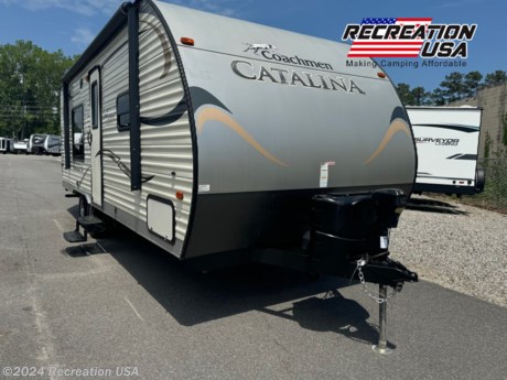 &lt;p&gt;2016 Coachmen Catalina 223FB Travel Trailer at Recreation USA in Myrtle Beach, SC&lt;/p&gt;
&lt;p&gt;Are you in search of an affordable yet high-quality travel trailer for your camping adventures? Look no further! Recreation USA in Myrtle Beach, SC, presents the 2016 Coachmen Catalina 223FB travel trailer, offering the best price you&#39;ll find anywhere.&lt;/p&gt;
&lt;p&gt;At Recreation USA, we believe in transparency and simplicity. That&#39;s why we don&#39;t burden you with destination fees, prep fees, or cleaning fees like other chain stores. With us, you only pay your tax, tag, title, and a minimal $399.00 doc fee. Our mission is clear: Making Camping Affordable.&lt;/p&gt;
&lt;p&gt;&lt;strong&gt;Specifications of the 2016 Coachmen Catalina 223FB:&lt;/strong&gt;&lt;/p&gt;
&lt;ul&gt;
&lt;li&gt;&lt;strong&gt;Length&lt;/strong&gt;: 26 feet&lt;/li&gt;
&lt;li&gt;&lt;strong&gt;Width&lt;/strong&gt;: 8 feet&lt;/li&gt;
&lt;li&gt;&lt;strong&gt;Height&lt;/strong&gt;: 11 feet&lt;/li&gt;
&lt;li&gt;&lt;strong&gt;Dry Weight&lt;/strong&gt;: 4,200 lbs&lt;/li&gt;
&lt;li&gt;&lt;strong&gt;Sleeping Capacity&lt;/strong&gt;: 4-6 people&lt;/li&gt;
&lt;li&gt;&lt;strong&gt;Fresh Water Capacity&lt;/strong&gt;: 46 gallons&lt;/li&gt;
&lt;li&gt;&lt;strong&gt;Grey Water Capacity&lt;/strong&gt;: 40 gallons&lt;/li&gt;
&lt;li&gt;&lt;strong&gt;Black Water Capacity&lt;/strong&gt;: 30 gallons&lt;/li&gt;
&lt;li&gt;&lt;strong&gt;Interior Features&lt;/strong&gt;: Spacious living area with comfortable furnishings, fully-equipped kitchen, bathroom with shower, ample storage space, cozy sleeping quarters, entertainment system, and more.&lt;/li&gt;
&lt;li&gt;&lt;strong&gt;Exterior Features&lt;/strong&gt;: Awning for outdoor enjoyment, exterior speakers, storage compartments, sturdy construction for durability on the road, and sleek design.&lt;/li&gt;
&lt;/ul&gt;
&lt;p&gt;With its thoughtfully designed interior and exterior features, the 2016 Coachmen Catalina 223FB offers both comfort and convenience for your camping trips, whether you&#39;re exploring the great outdoors or enjoying a weekend getaway.&lt;/p&gt;
&lt;p&gt;At Recreation USA, we strive to provide exceptional value to our customers. Our commitment to affordability and quality sets us apart, and we&#39;re dedicated to helping you make lasting memories with your loved ones.&lt;/p&gt;
&lt;p&gt;Visit us at 5031 Dick Pond Rd, Myrtle Beach, SC 29588, or call us at 843-215-1800 to learn more about the&amp;nbsp; deal on the 2016 Coachmen Catalina 223FB travel trailer. Don&#39;t miss out on this opportunity to get this camper without breaking the bank!&lt;/p&gt;
&lt;ul&gt;
&lt;li&gt;2016 Coachmen Catalina 223FB&lt;/li&gt;
&lt;li&gt;Travel Trailer&lt;/li&gt;
&lt;li&gt;Myrtle Beach, SC&lt;/li&gt;
&lt;li&gt;Recreation USA&lt;/li&gt;
&lt;li&gt;Affordable Camping&lt;/li&gt;
&lt;li&gt;Best Price&lt;/li&gt;
&lt;li&gt;Transparent Pricing&lt;/li&gt;
&lt;li&gt;Camping Adventure&lt;/li&gt;
&lt;li&gt;Comfortable Furnishings&lt;/li&gt;
&lt;li&gt;Quality Construction&lt;/li&gt;
&lt;/ul&gt;