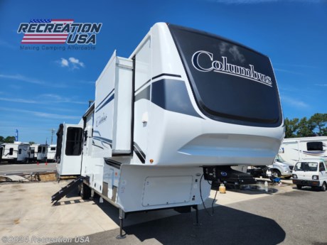 &lt;p&gt;50 AMP, 3RD DUCTED A/C INSTALLED, GEN. PREP, (2) QUIETCOOL A/C&#39;S 15K&#39;S, 6 PT HYDRAULIC LEVELING SYSTEM - 2024 Palomino Columbus 383FB - *** Price Includes Prep *** - National Shipping Available&lt;/p&gt;
&lt;p&gt;Experience life differently with our fifth wheels. Wherever your destination, Columbus has got you covered indoors and on the road! Travel where the road takes you.&lt;/p&gt;
&lt;p&gt;The 383FB is an entertaining couples paradise-with a twist! With a spacious living room providing 88&amp;rdquo; 50/50 split sleeper sofa, power theater seating and a 50&amp;rdquo; LED TV, the kitchen also offers amenities and storage galore! Counter space, residential appliances including 20 cu. ft. fridge with ice maker, 30&amp;rdquo; microwave and 4 burner Insignia cooktop with 24&amp;rdquo; oven.&lt;/p&gt;
&lt;p&gt;WHITE EXTERIOR&lt;/p&gt;
&lt;p&gt;TONE BARK W/TWO TONE INTERIOR&lt;/p&gt;
&lt;p&gt;TILE FLOORING&lt;/p&gt;
&lt;p&gt;VOYAGER PACKAGE&lt;br&gt;6 POINT HYDRAULIC LEVELING SYSTEM, MOR/RYDE CRE/3000&lt;br&gt;SUSPENSION, 7000 LB AXLES W/ABS BRAKE SYSTEM, 2-TONE&lt;br&gt;ALUMINUM WHEELS, G-RATED TIRES W/G-RATED SPARE, MOR/RYDE&lt;br&gt;UPGRADED PINBOX, HIGH GLOSS FIBERGLASS W/AZDEL ONBOARD, 2-&lt;br&gt;TONE PAINTED FRONT CAP, 12 GAL WATER HEATER, (2) QUIETCOOL&lt;br&gt;SERENITY A/C&#39;S 15K BTUS, HEAT PUMP ON MAIN A/C, POWER CORD&lt;br&gt;STORAGE REEL, 2&quot; TOW HITCH, TIRE PRESSURE MONITORING SYSTEM,&lt;br&gt;FRAMELESS WINDOWS, BATTERY DISCONNECT, 12V HEAT PADS ON&lt;br&gt;TANKS, LED AWNING LIGHTS, MOR/RYDE STRUT ASSIST STEP ABOVE&lt;br&gt;ENTRY STEPS, SYPHON 360 VENT COVERS, ONECONTROL OPERATING&lt;br&gt;SYSTEM, WIFI BOOSTER W/4G LTE CAPABILITY PREP, LADDER, LP&lt;br&gt;QUICK CONNECT, BACK UP CAMERA PREP, SLIDE TOPPER PREP, 260W&lt;br&gt;GO POWER SOLAR PANEL &amp;amp; 30AMP CONTROLLER W/1800W INVERTER&lt;br&gt;&amp;amp; 6 DEDICATED RECEPTS, METAL WRAPPED AWNING&lt;/p&gt;
&lt;p&gt;COMFORT PACKAGE&lt;br&gt;WALL MOUNTED FREE STANDING DINETTE TABLE W/&lt;br&gt;EXTENSION&amp;amp;(2)RESIDENTIAL DINETTE CHAIRS(OPT 375BH), (2)&lt;br&gt;FOLDING CHAIRS, DEEP BOWL STAINLESS STEEL KITCHEN SINK,&lt;br&gt;DISHWASHER PREP (SELECT MODELS), LARGE KITCHEN&lt;br&gt;PANTRY(SELECT MODELS), STAINLESS STEEL RESIDENTIAL STYLE&lt;br&gt;APPLIANCE PACKAGE W/20 CU FT RESIDENTIAL-LIKE REFER AND&lt;br&gt;INSIGNIA 24&quot; RANGE, UPGRADED RESIDENTIAL STYLE HARDWARE W/&lt;br&gt;SOFT CLOSE DOORS &amp;amp; DRAWERS, MCD DAY/NIGHT ROLLER SHADES IN MAIN AREAS, HYBRID CARPET, POP-UP RECEPTS, 50&quot; SMART TV W/&lt;br&gt;BLUETOOTH AUDIO, POWER THEATER SEATING W/USB W/ 50/50 SPLIT&lt;br&gt;SLEEPER SOFA, CEILING FAN IN LIVING ROOM, 5K BTU FIREPLACE,&lt;br&gt;60X30 FIBERGLASS SHOWER BASE (N/A 384), UNDERMOUNT BATH&lt;br&gt;SINK W/SOLID SURFACE TOPS, PORCELAIN TOILET, WASHER/DRYER&lt;br&gt;PREP, ALUMINUM BED BASE W/KING BED, 32&quot; BEDROOM TV, 3RD A/C&lt;br&gt;PREP W/KITCHEN MAXXAIR VENT&lt;/p&gt;
&lt;p&gt;3RD DUCTED A/C INSTALLED IPO MAXXAIR VENT&lt;/p&gt;
&lt;p&gt;GENERATOR PREP&lt;/p&gt;