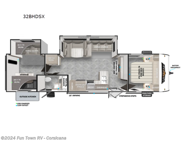 2024 Forest River Wildwood 32BHDSX - New Travel Trailer For Sale by Fun Town RV - Corsicana in Corsicana, Texas