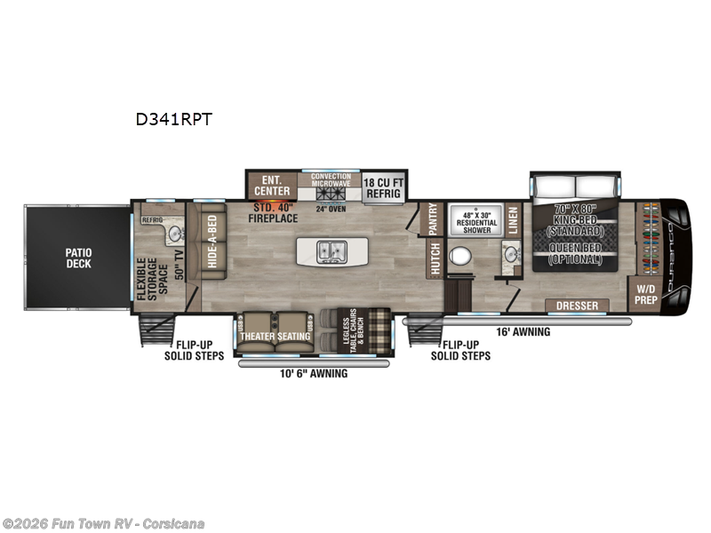 2025 K-Z Durango D341RPT - New Fifth Wheel For Sale by Fun Town RV - Corsicana in Corsicana, Texas features Slideout