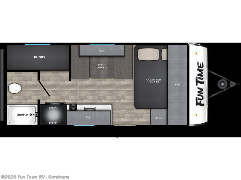 2026 CrossRoads Fun Time 18BH - New Travel Trailer For Sale by Fun Town RV - Corsicana in Corsicana, Texas
